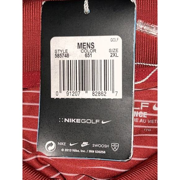 NWT Nike Tour Performance Dri-Fit Red Stripe Birmingham Mayor's Polo Shirt 2XL - Picture 7 of 8